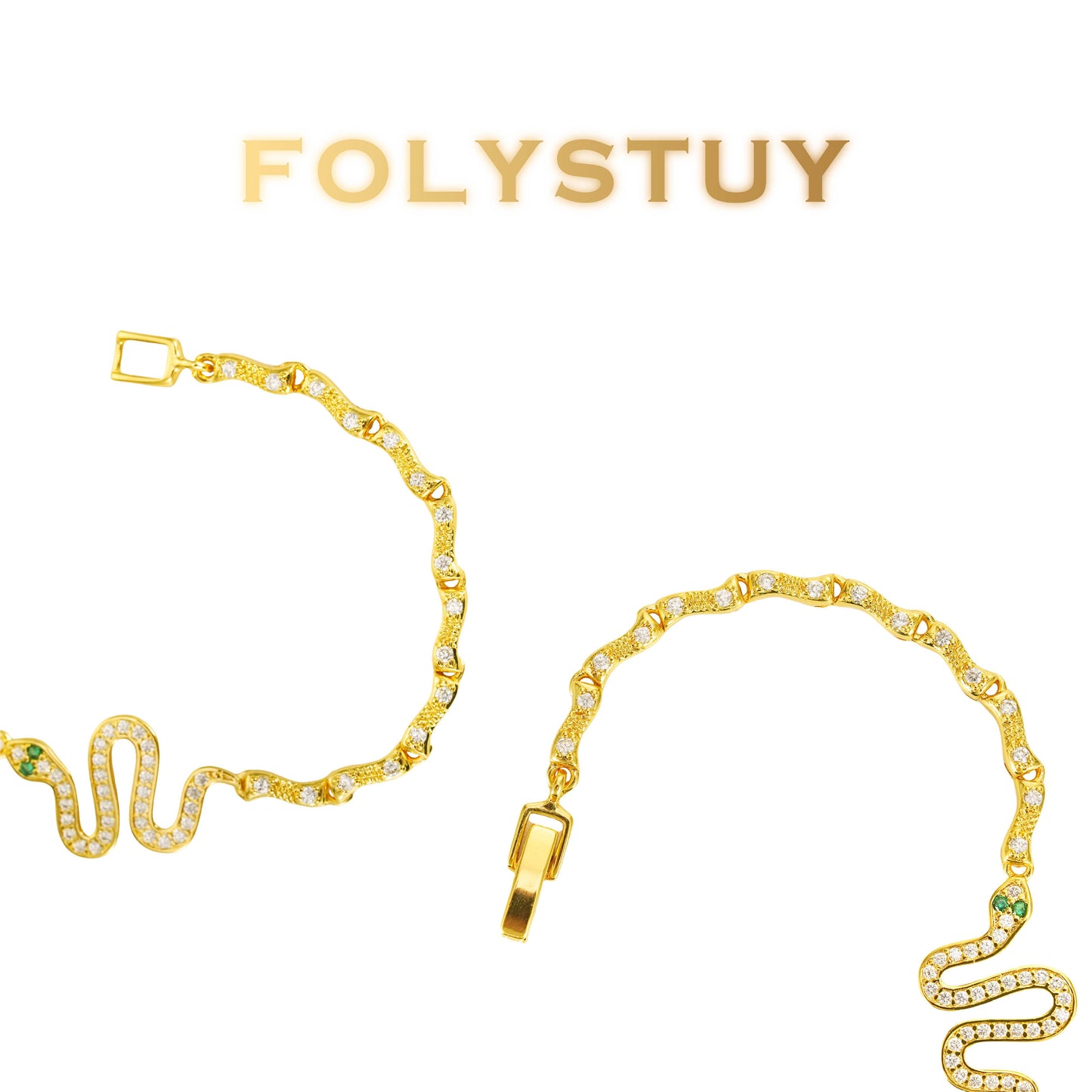【FOLYSTUY (W154)】24k gold filled Snake Bracelet