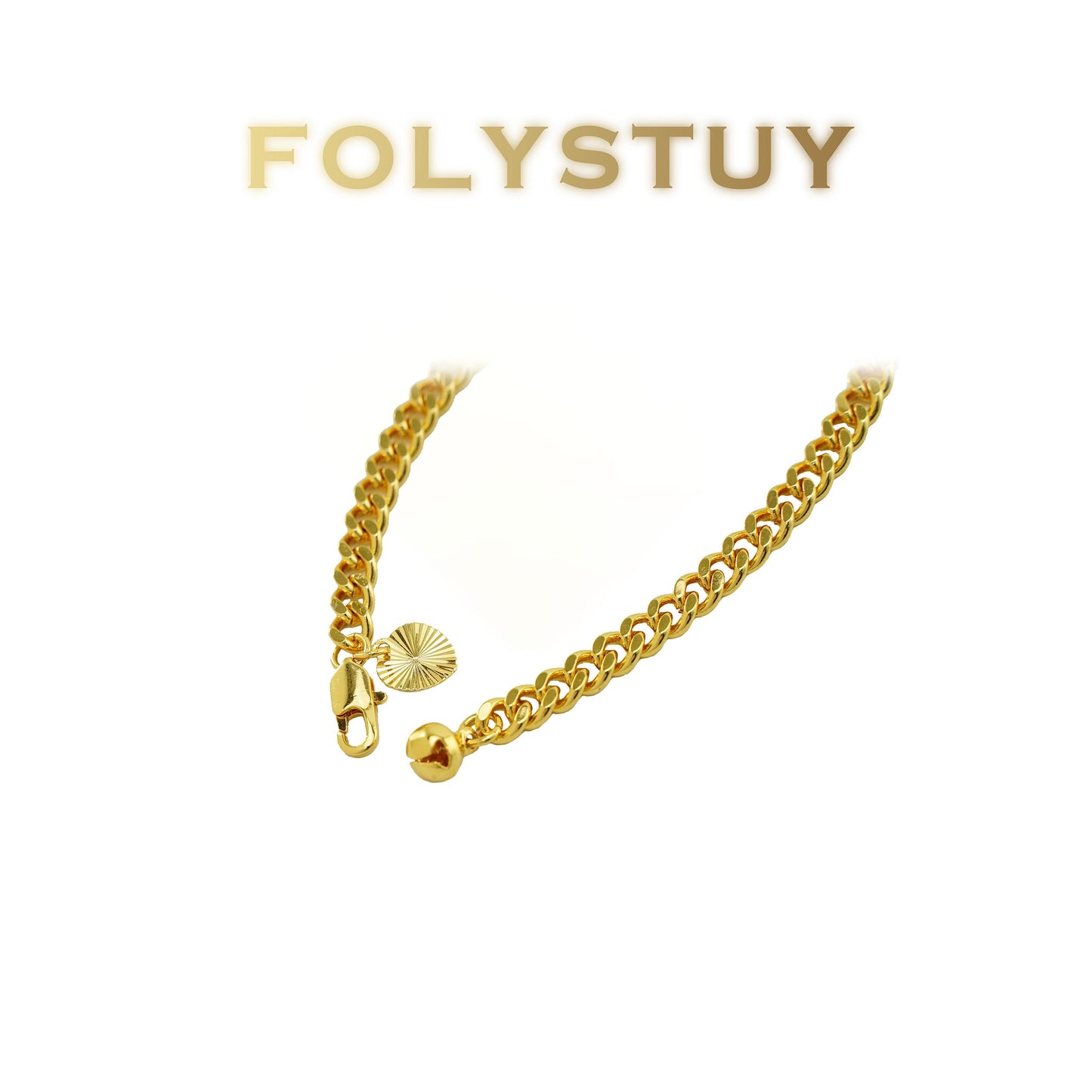 【FOLYSTUY(W162)】24k gold filled Minimalist Cuban Bracelet