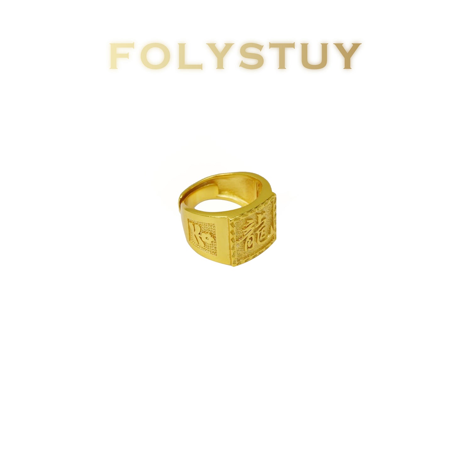 【FOLYSTUY (YNZ63)】24k gold filled dragon- Fashion Trends Gold-Tone Ring