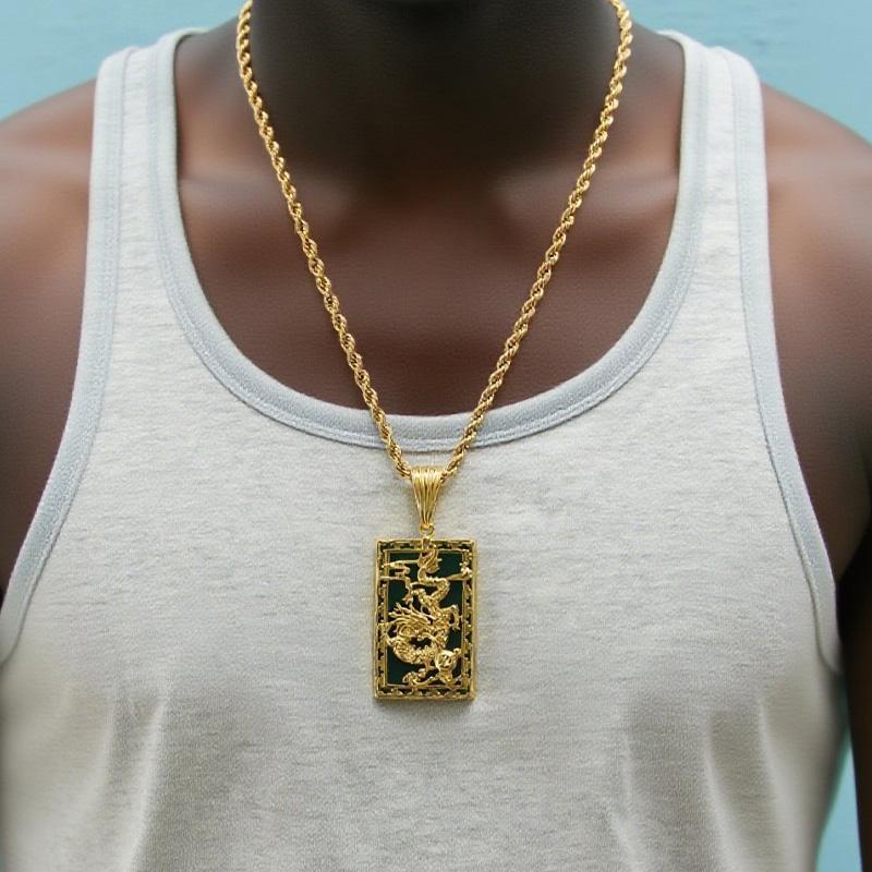 FOLYSTUY(YNK12) 24k gold filled Dragon Pendant