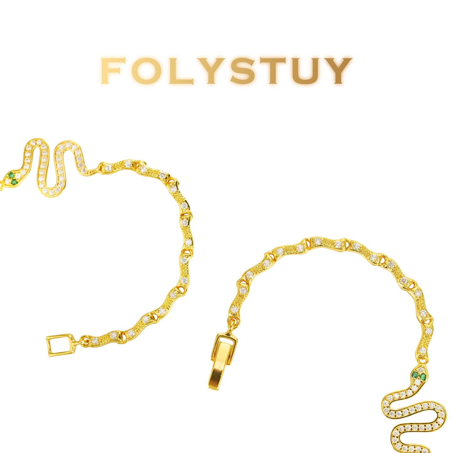 【FOLYSTUY (W154)】24k gold filled Snake Bracelet