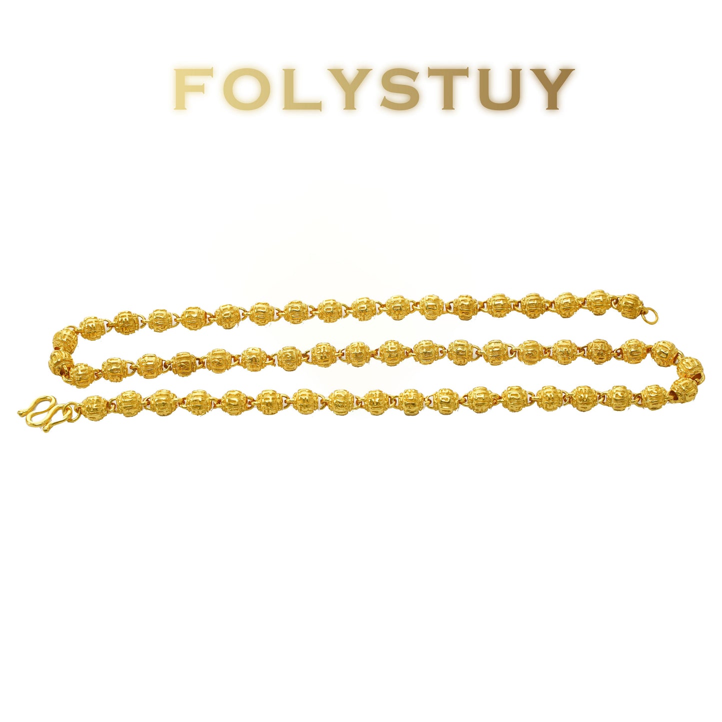 【FOLYSTUY(YNY09)】24k gold filled Bead Necklace Hip Hop Necklace