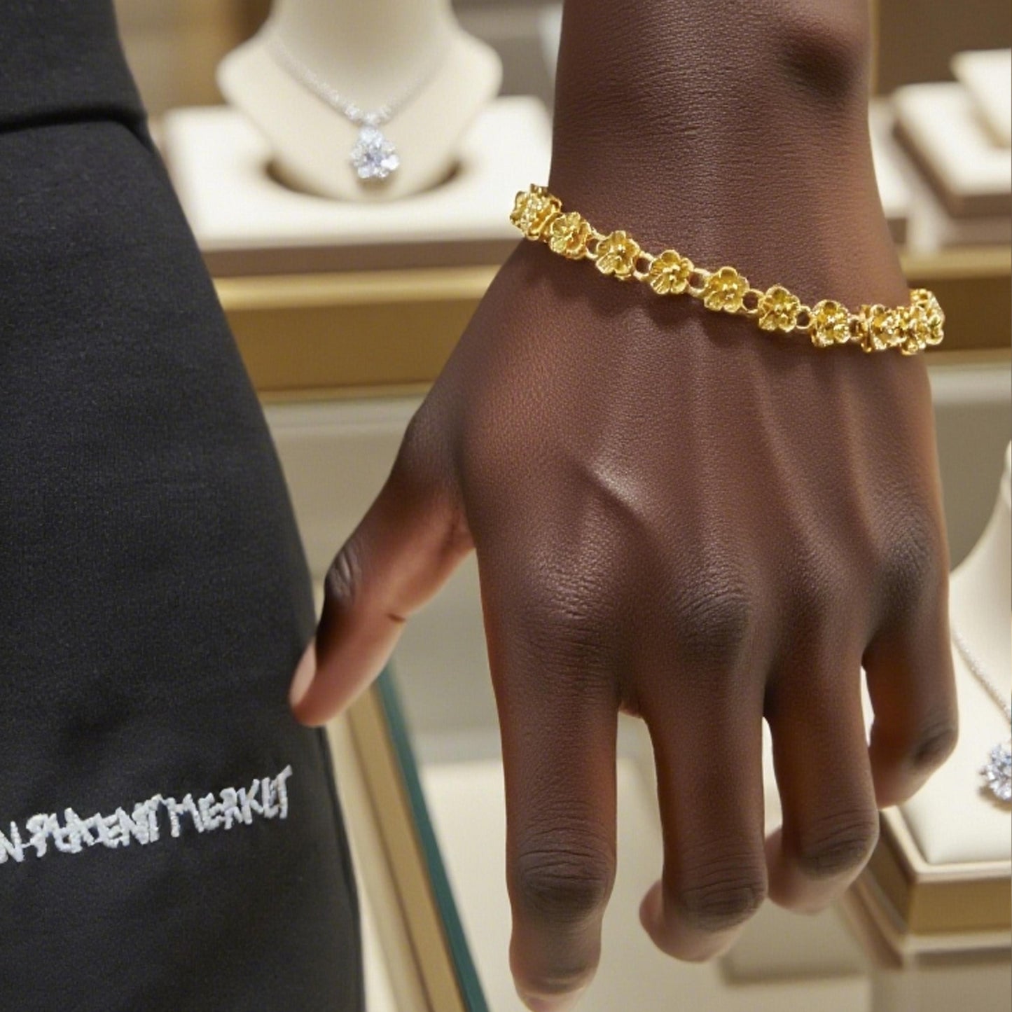 【FOLYSTUY (YNW12)】24k gold filled Flower Bracelet