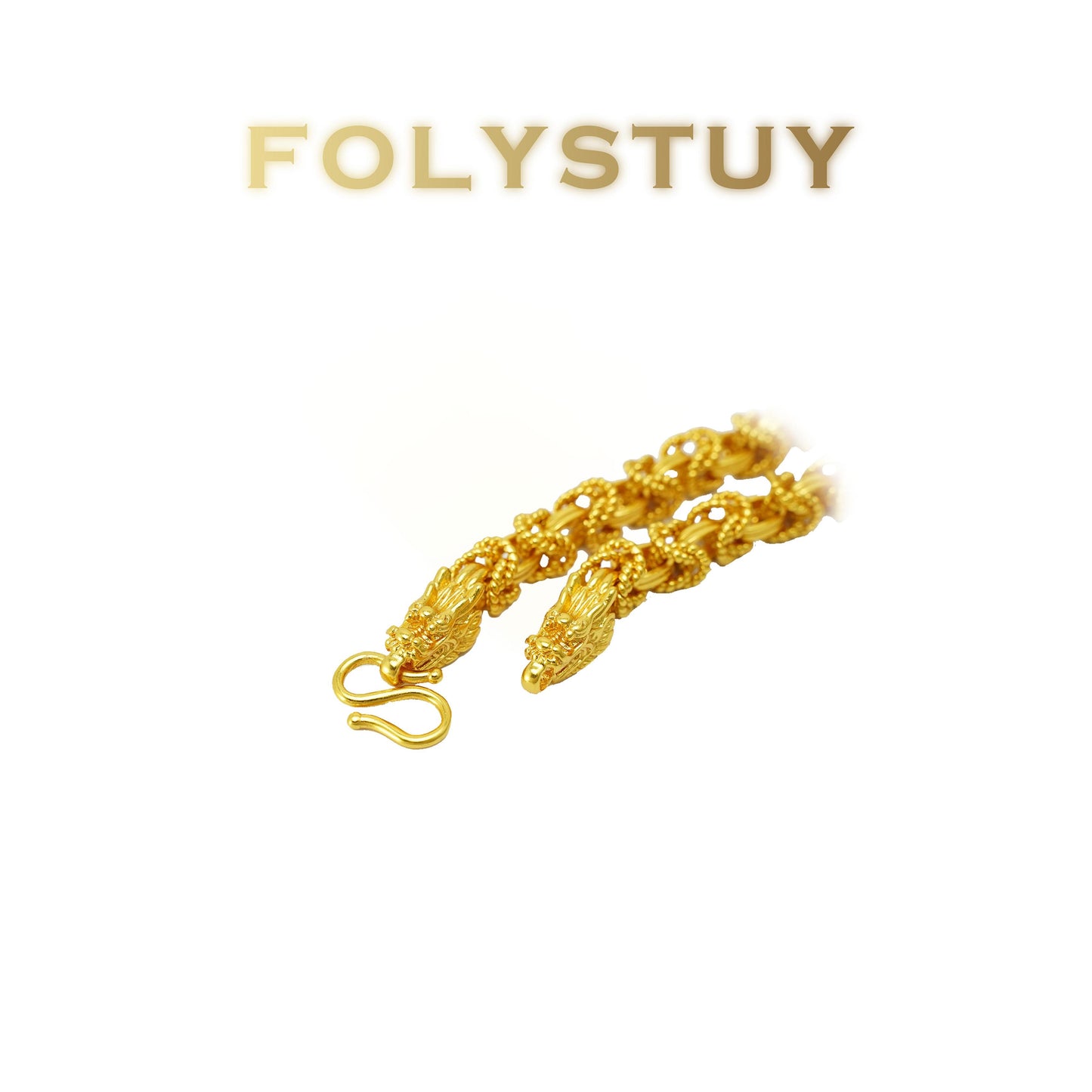 【FOLYSTUY(YNW17)】24k gold filled Dragon Bone Tank Bracelet