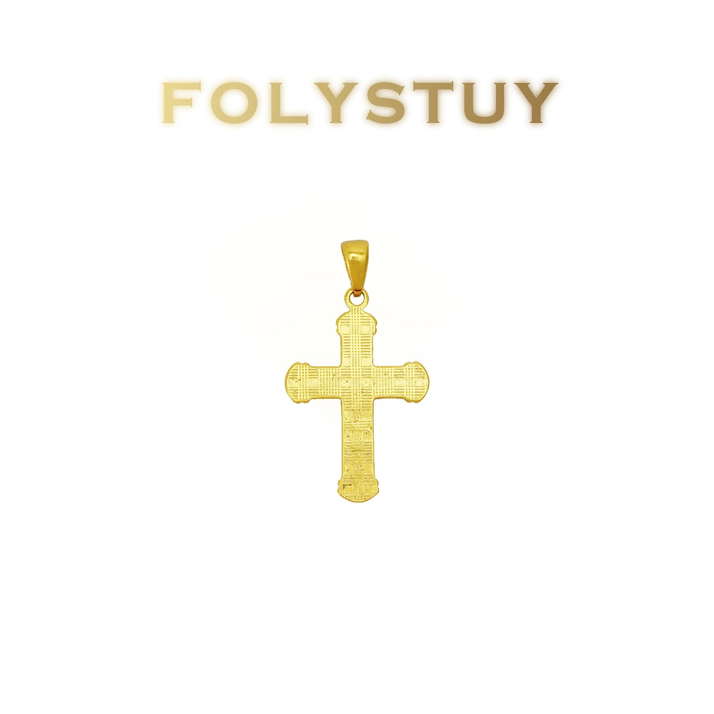 FOLYSTUY(YNK19) 24k gold filled cross pendent