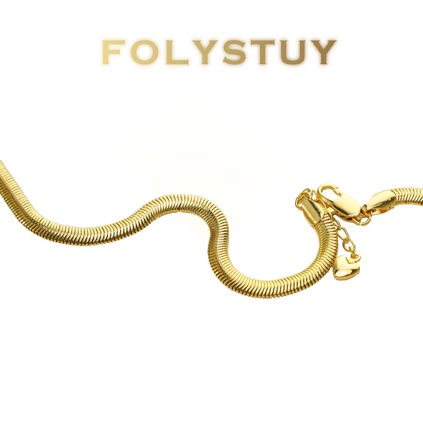 【FOLYSTUY (Y142)】24k gold filled Snake Bone Necklace