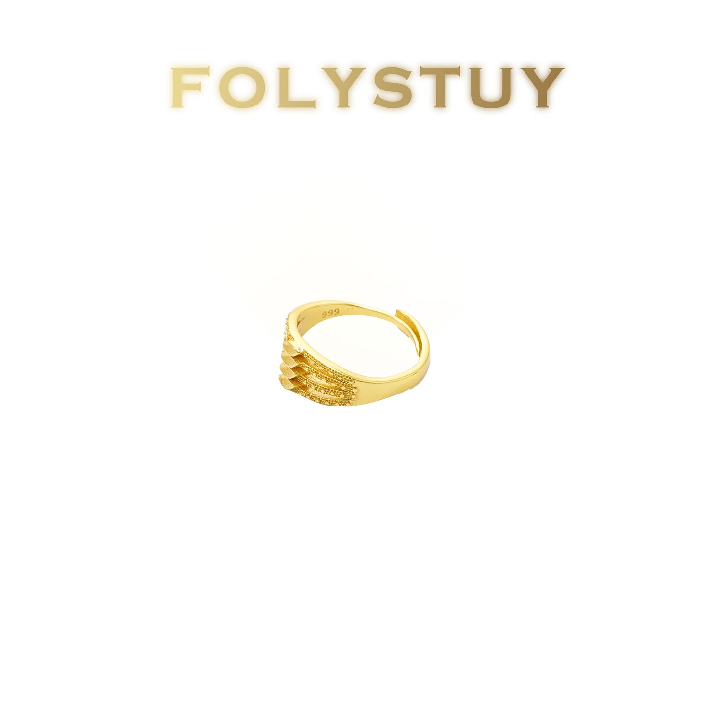 【FOLYSTUY(YNZ55)】24k gold filled Exquisitely Designed Ancient Three-in-one ring