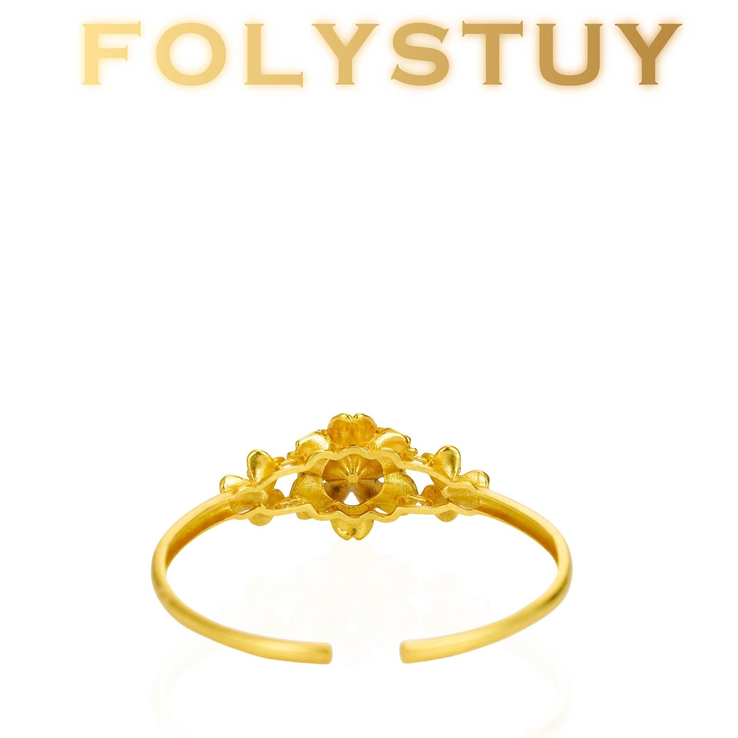 FOLYSTUY (YNT01) 24k gold filled Flower Bangle