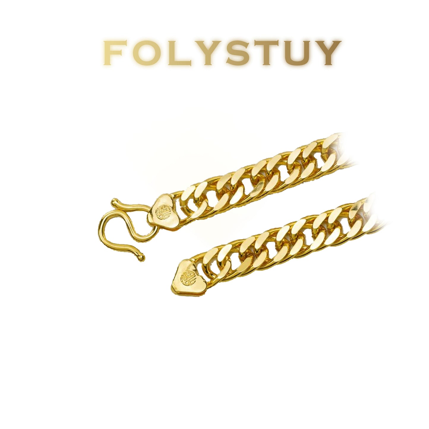 【FOLYSTUY (W173)】24k gold filled Flat Big Cuba Bracelet
