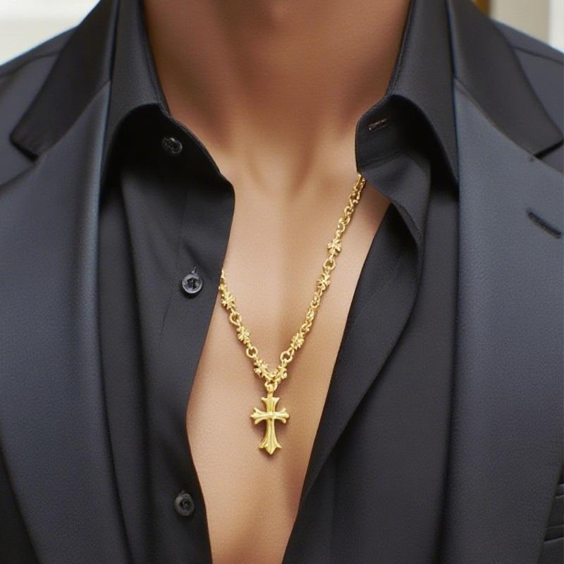FOLYSTUY (YNY05) 24k gold filled Divine Elegance Holy Cross Necklace