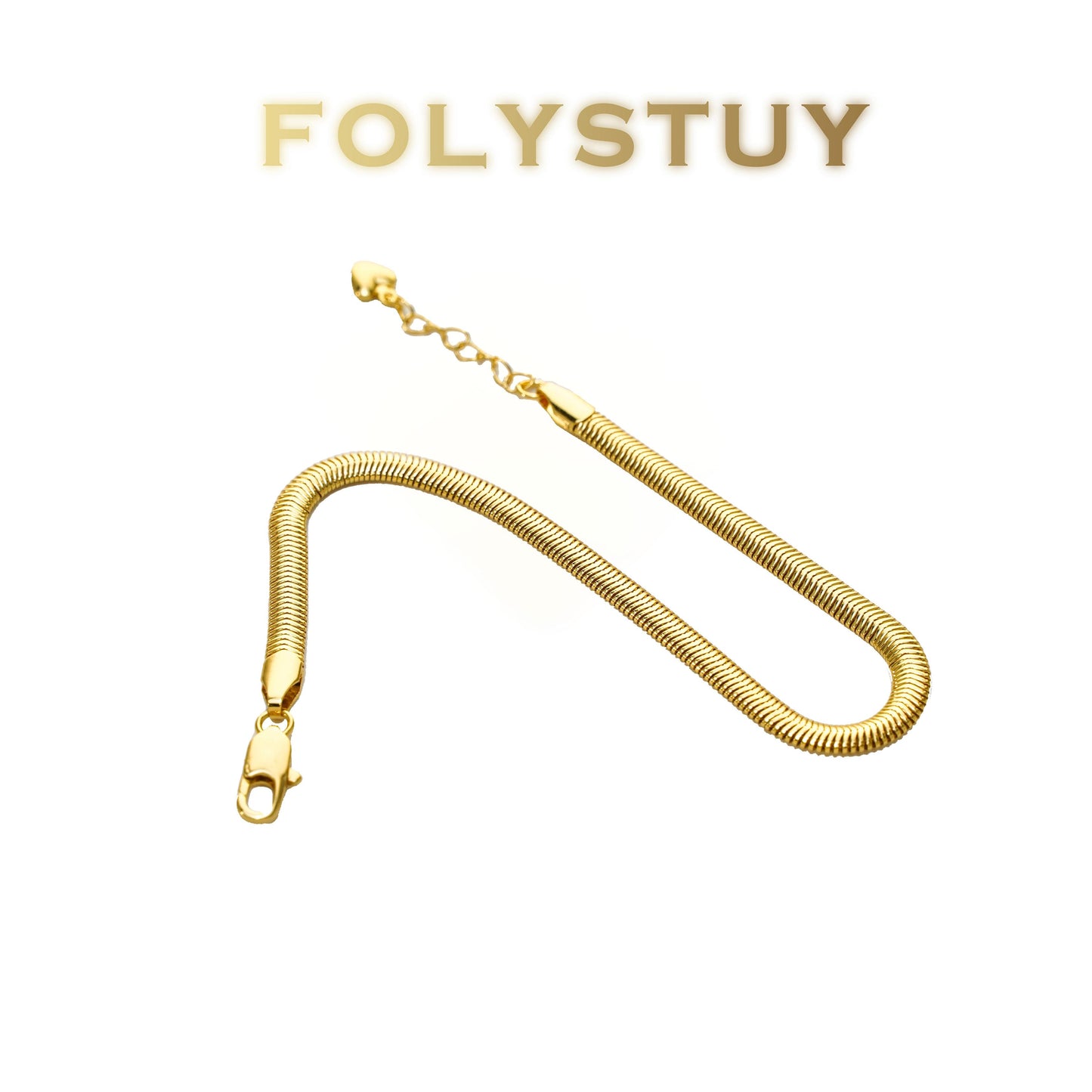【FOLYSTUY(W171)】24k gold filled Elegant Snake Bone Bracelet