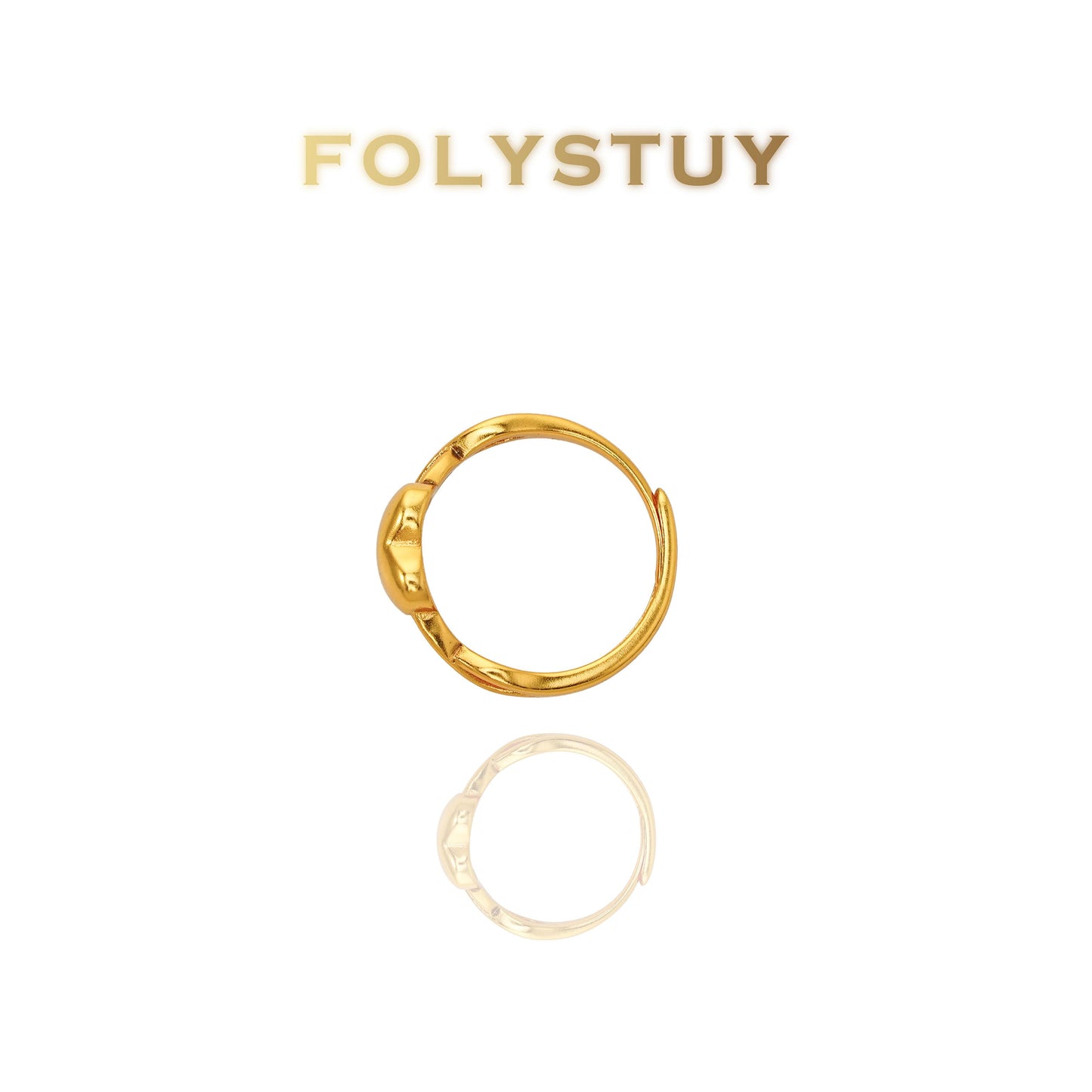 【FOLYSTUY(YNZ57)】24k gold filled Exquisite Heart - Shaped Ring