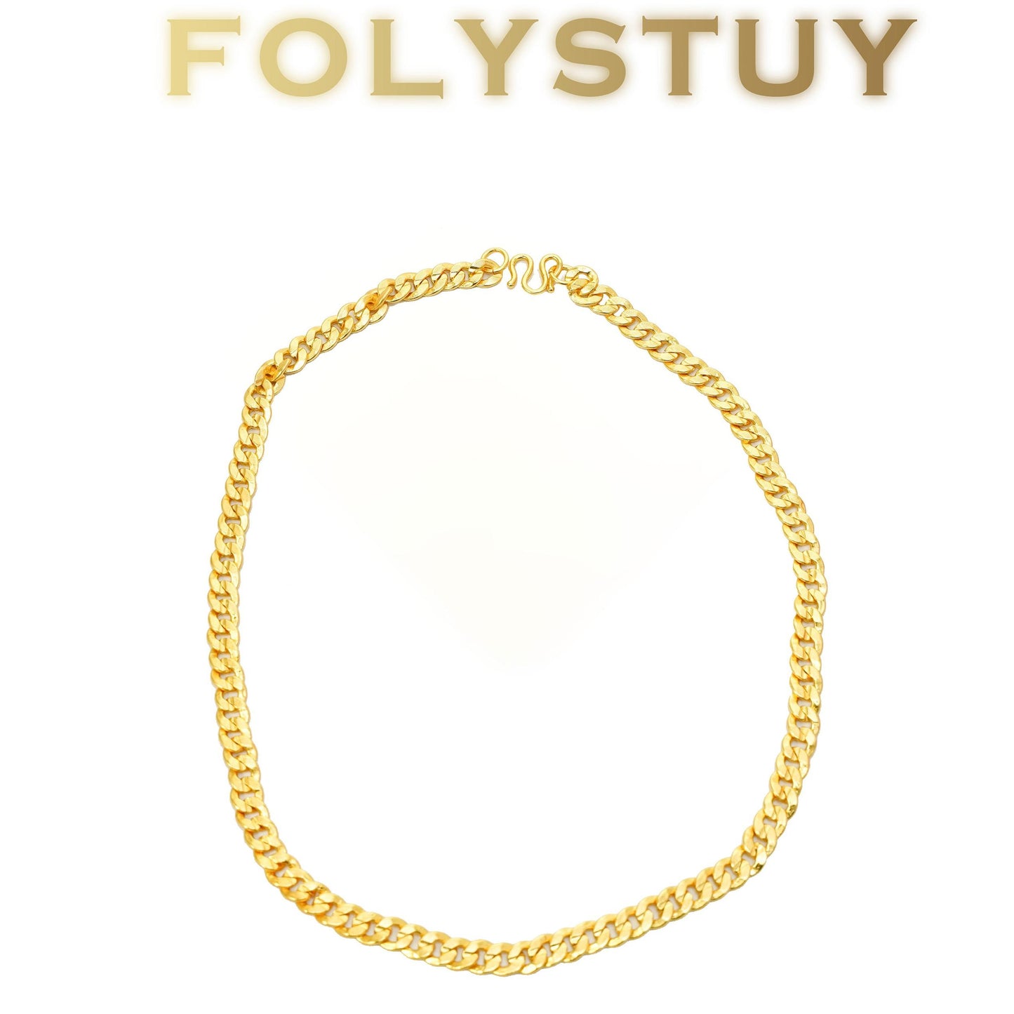 【FOLYSTUY(YNY06+YNW14)】24k gold filled Cuban Chain Set Hip Hop Necklace