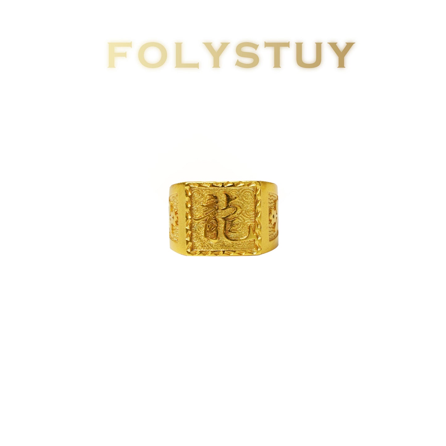 【FOLYSTUY (YNZ63)】24k gold filled dragon- Fashion Trends Gold-Tone Ring