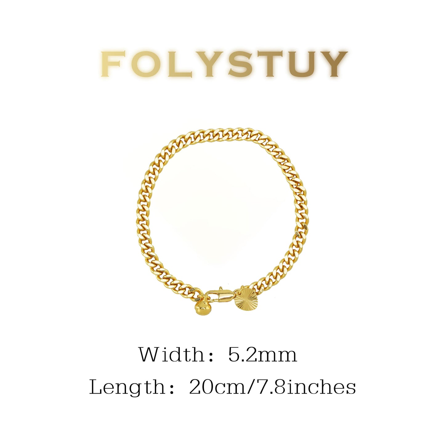 【FOLYSTUY(W162)】24k gold filled Minimalist Cuban Bracelet