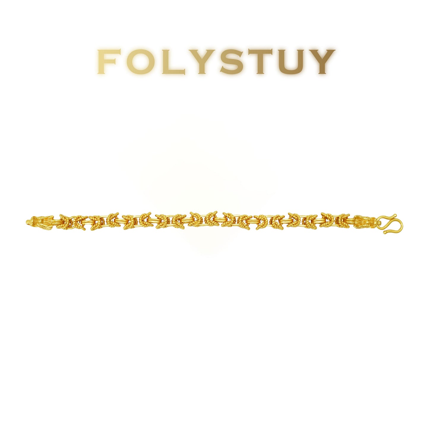 【FOLYSTUY(YNW17)】24k gold filled Dragon Bone Tank Bracelet