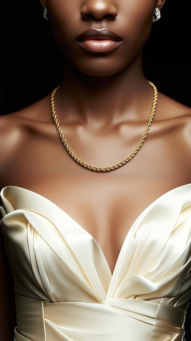 【FOLYSTUY (Y111)】24k gold filled Chunky Rope Chain Link Necklace