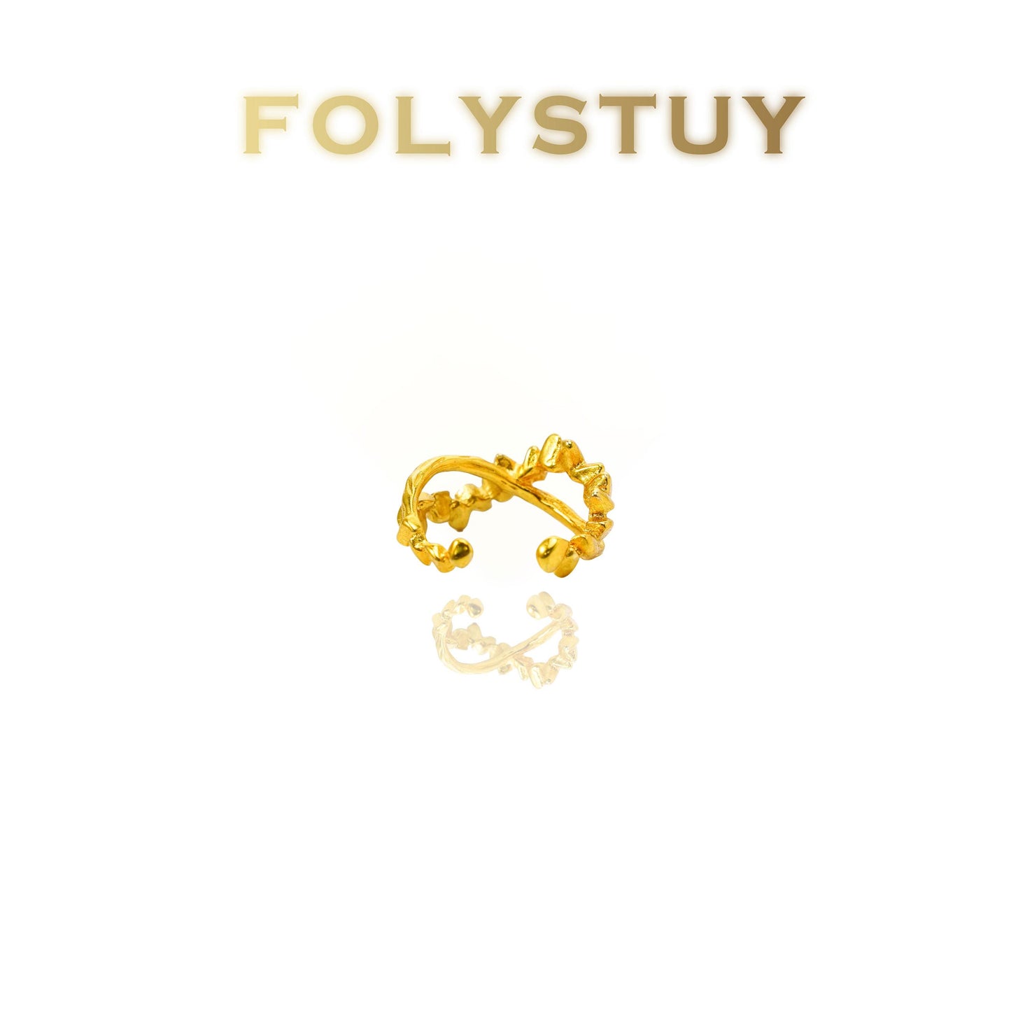 【FOLYSTUY(YNZ43)】24k gold filled Fashion Forward Chunky Link Open Ring