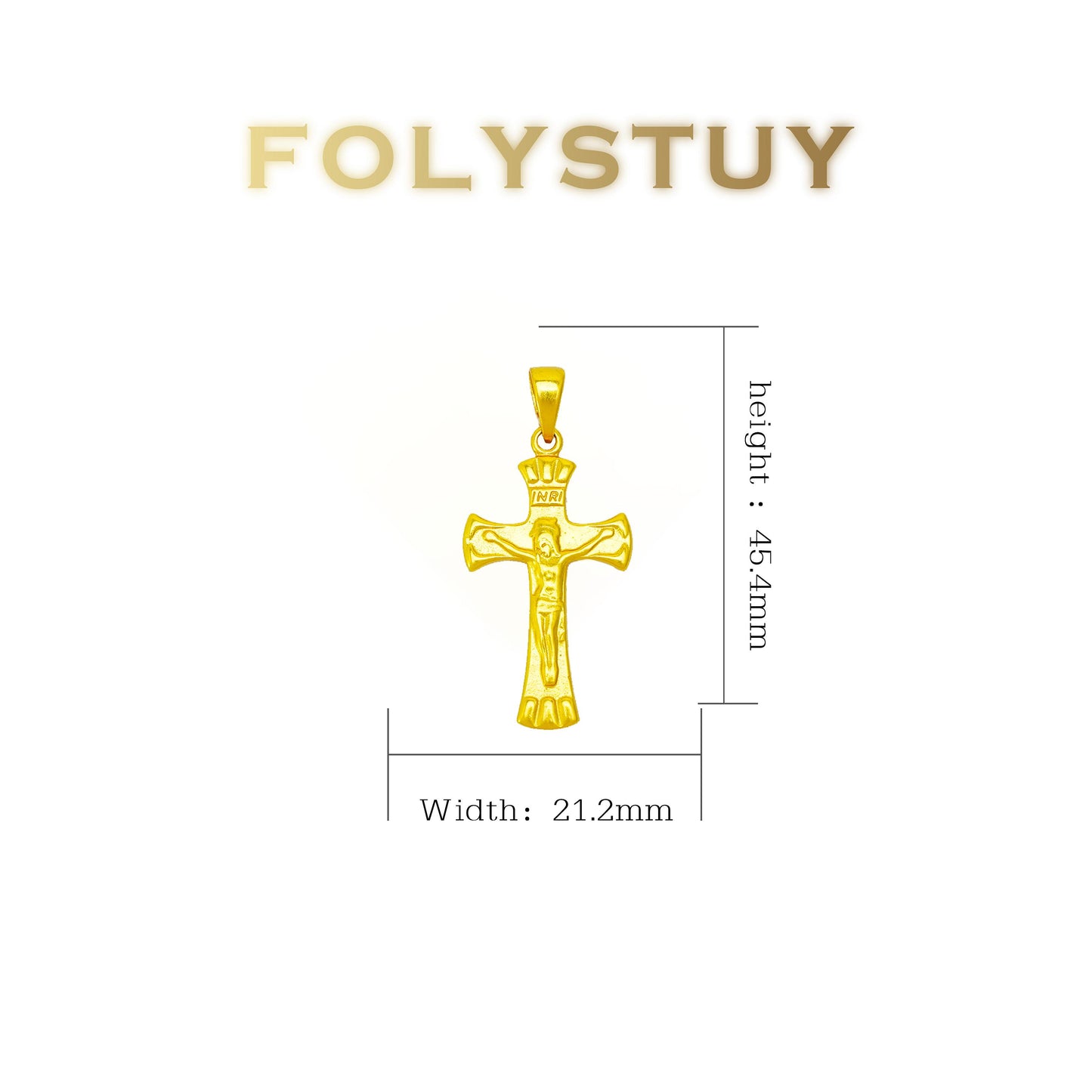 FOLYSTUY(YNK18) 24k gold filled cross pendent