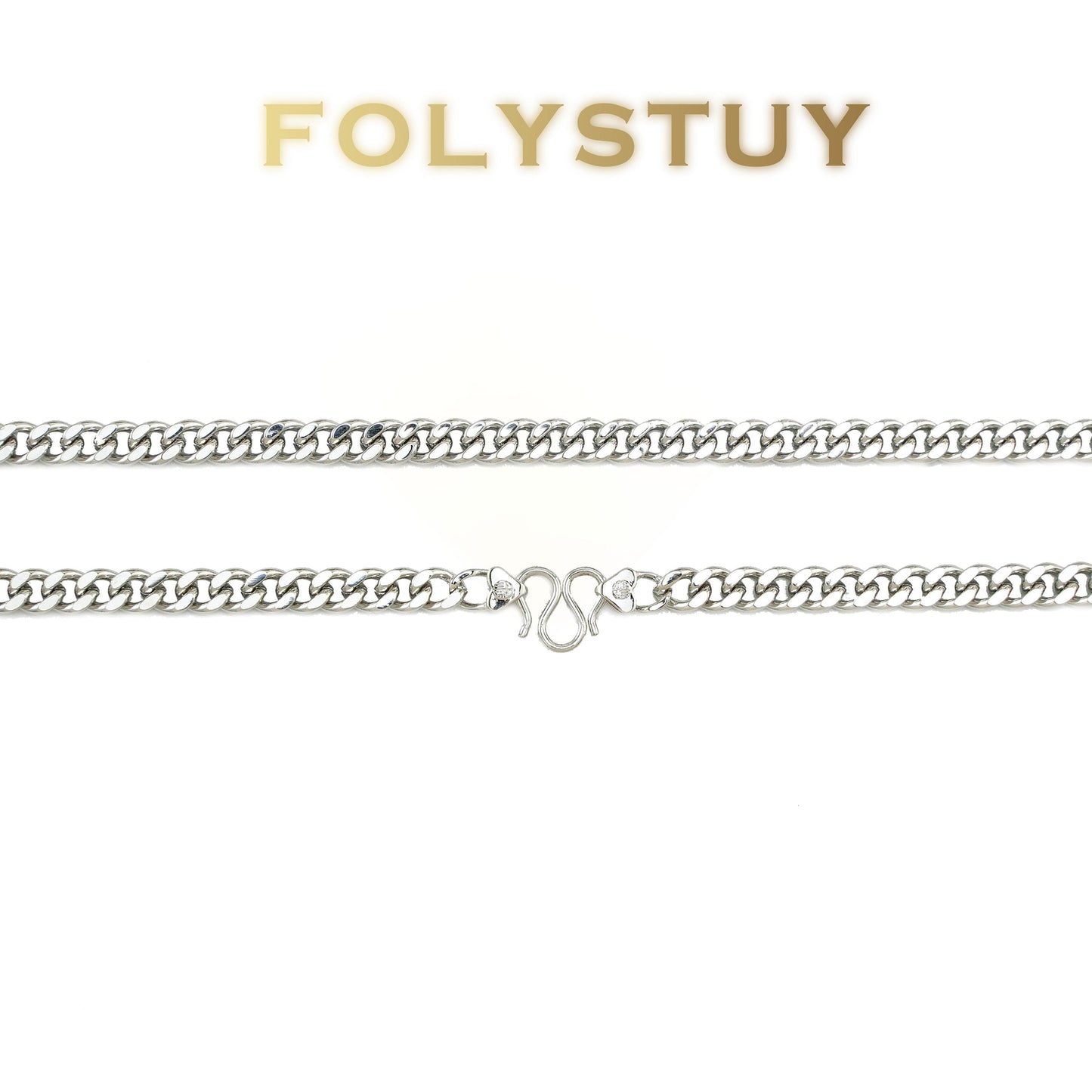 【FOLYSTUY(Y148)】24k gold filled Platinum Little Cuba Necklace