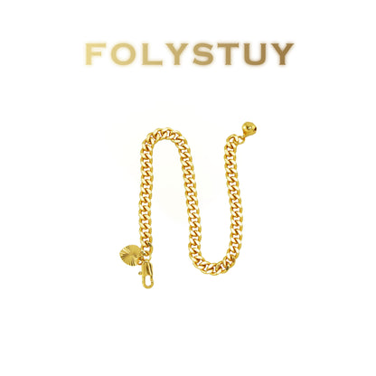 【FOLYSTUY(W162)】24k gold filled Minimalist Cuban Bracelet