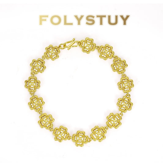 【FOLYSTUY (YNW11)】24k gold filled Clover Bracelet