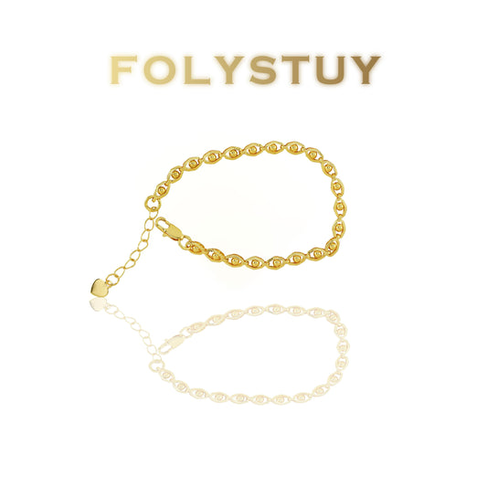 【FOLYSTUY(W174)】24k gold filled Devil's Eye Bracelets