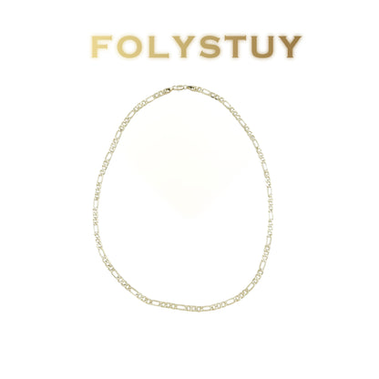 【FOLYSTUY (Y151)】24k gold filled A unisex Asian Figaro necklace