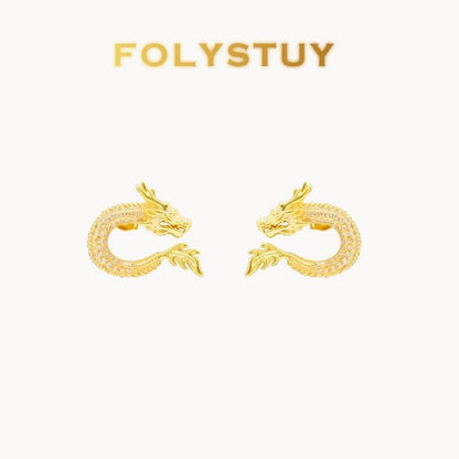 【FOLYSTUY (C53)】24k gold filled Dragon Earrings