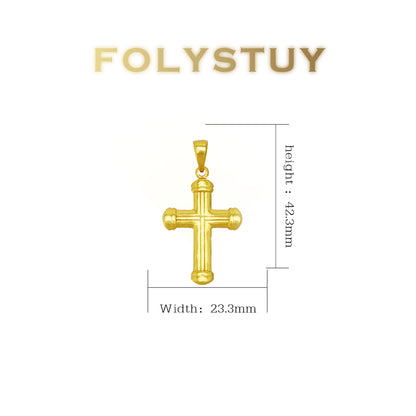 FOLYSTUY(YNK19) 24k gold filled cross pendent