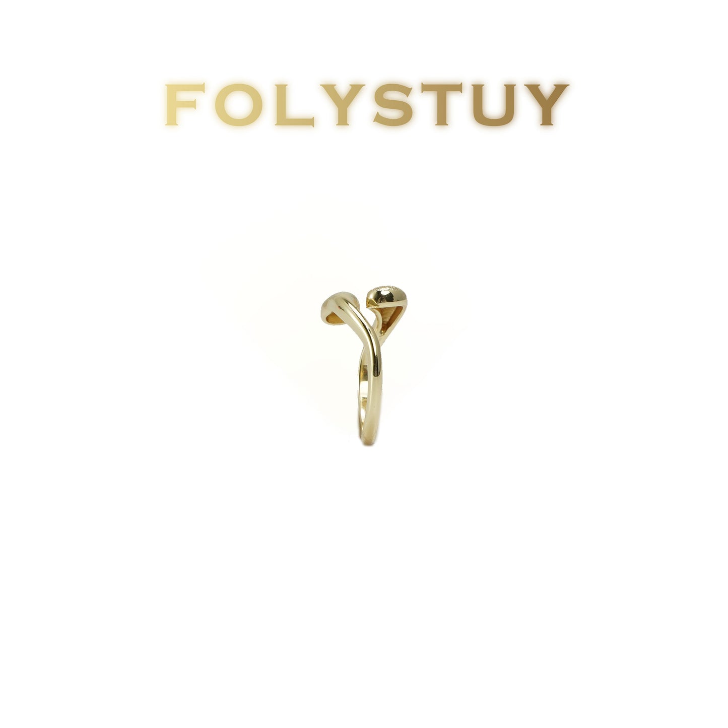 [FOLYSTUY(Z126)] 24k gold filled Irregular circular open ring