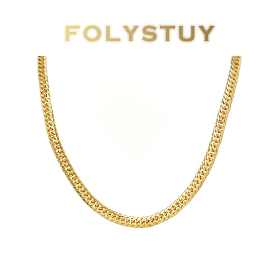 【FOLYSTUY (Y130)】24k gold filled Cuban Chain Necklace