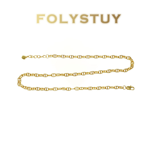 【FOLYSTUY (Y146)】24k gold filled O-shaped necklace
