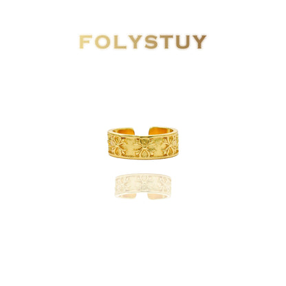 【FOLYSTUY (YNZ48)】24k gold filled Fashion Trends Ring