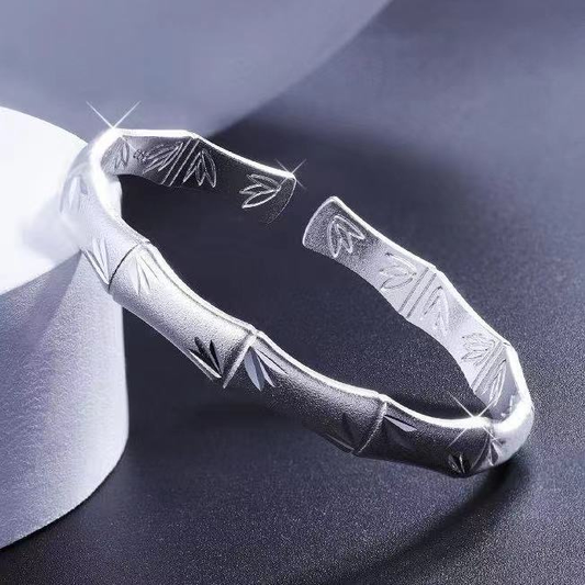 T53 Silver Bamboo Bangle