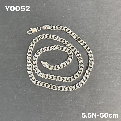 White Gold Cuban Necklace NO.Y52