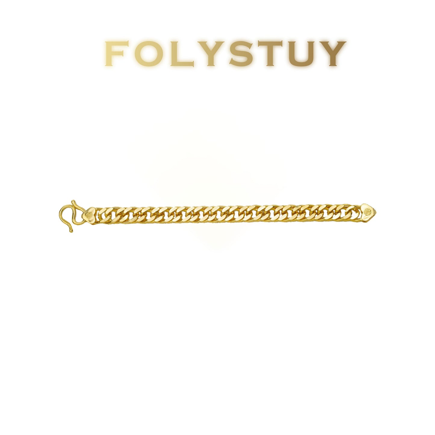 【FOLYSTUY (W173)】24k gold filled Flat Big Cuba Bracelet
