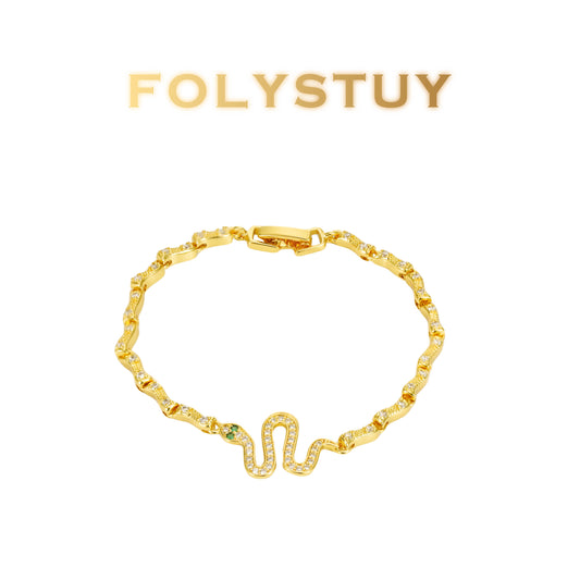 【FOLYSTUY (W154)】24k gold filled Snake Bracelet