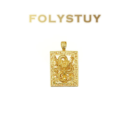 [FOLYSTUY (K148)] 24k gold filled The relief dragon-shaped pendant