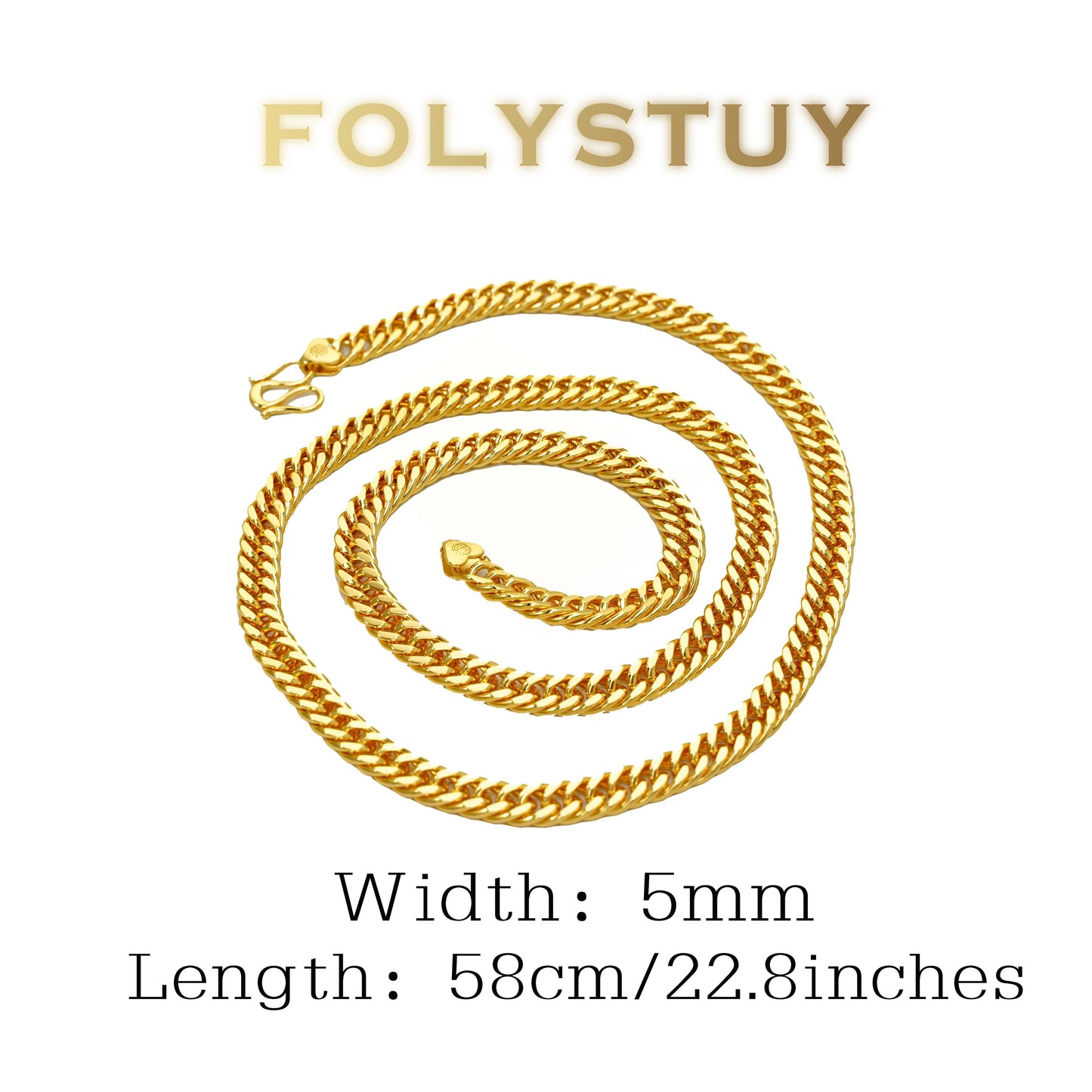 [FOLYSTUY (Y131)] 24k gold filled Cuban Chain Necklace