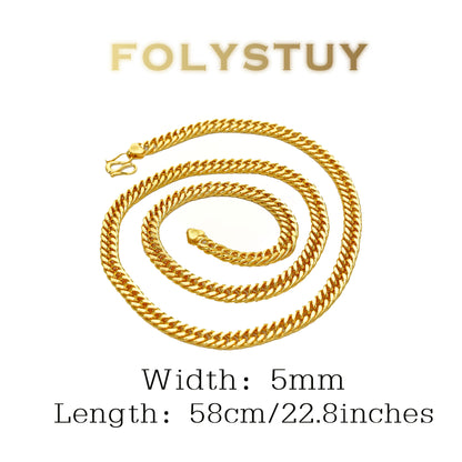 [FOLYSTUY (Y131)] 24k gold filled Cuban Chain Necklace