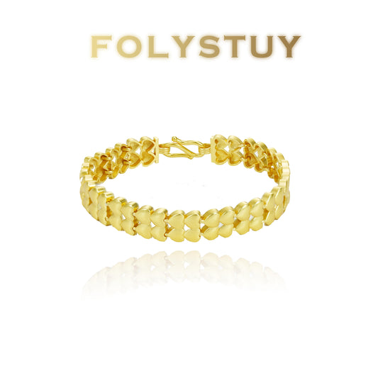 【FOLYSTUY (YNW08)】24k gold filled Heart Bracelet Fashion Bracelet