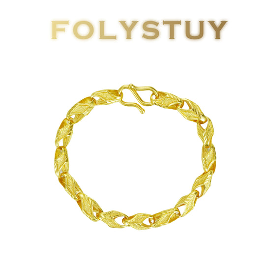 【FOLYSTUY (YNW07)】24k gold filled Wheat Ears Bracelet