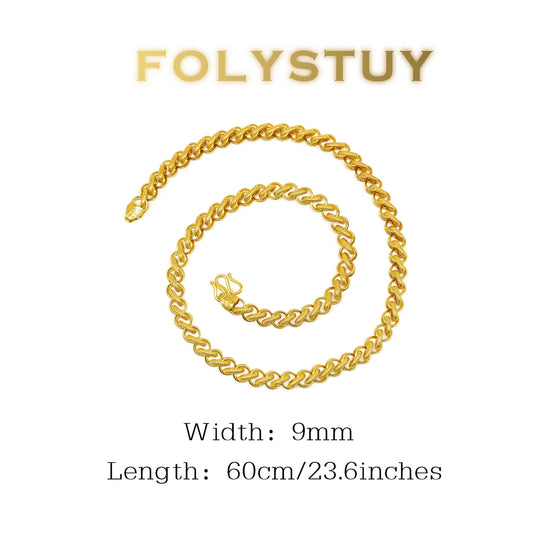 FOLYSTUY (YNY01) 24k gold filled Dragon Bone Necklaces