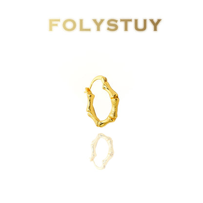【FOLYSTUY(C45)】24k gold filled Graceful Bamboo Joint Earrings