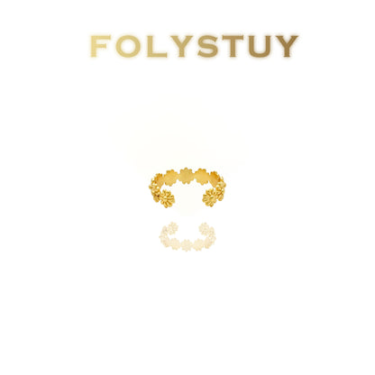 【FOLYSTUY(YNZ54)】24k gold filled Exquisitely Designed Ancient  Flower Rings