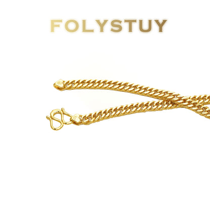 【FOLYSTUY (Y132)】24k gold filled Cuban Chain Necklace