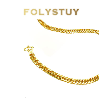 【FOLYSTUY (Y130)】24k gold filled Cuban Chain Necklace