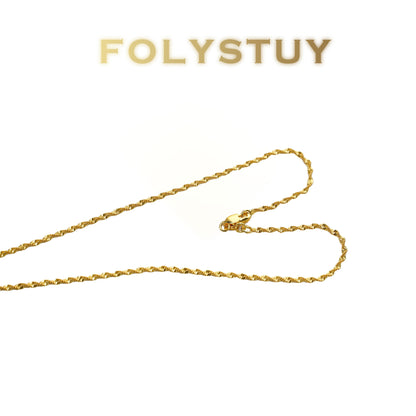 【FOLYSTUY(Y140)】 24k gold filled Rippling Waterwave Necklace