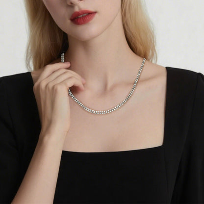 【FOLYSTUY(Y148)】24k gold filled Platinum Little Cuba Necklace
